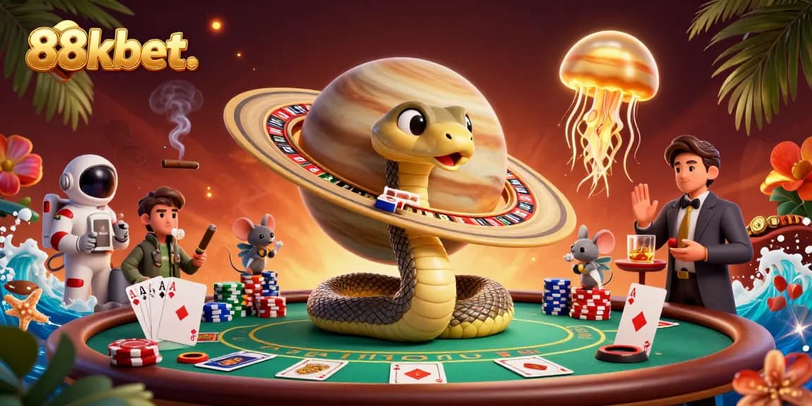 Engage in thrilling bets with 88kbet. as astronaut mice wager on a cosmic roulette