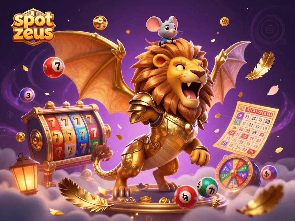 Spin to win with slot zeus in this colorful casino-inspired scene featuring exciting gaming elements.