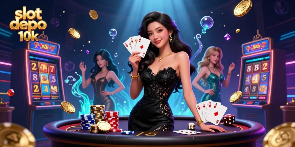 Experience thrill with slot depo 10k gameplay, showcasing vibrant characters and dynamic casino elements.