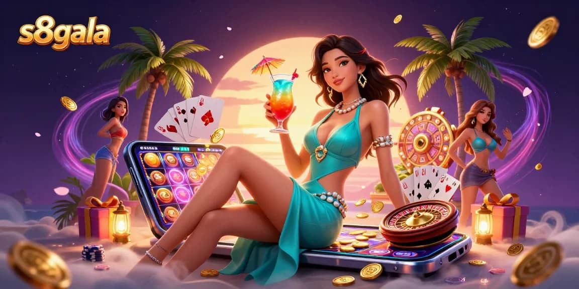 Experience excitement at s8gala with a glamorous cocktail in a stunning casino setting.