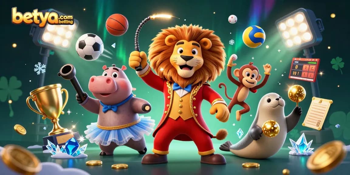 Engage in betya.com MMA betting with dynamic illustrations of lively characters amidst a sports-themed spectacle.