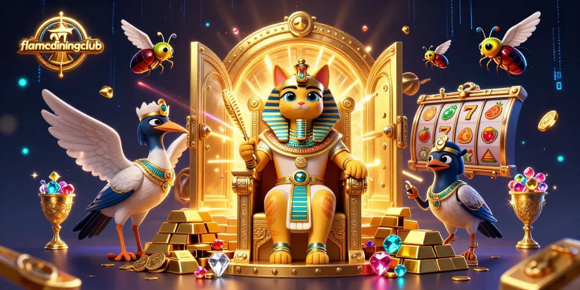 Experience slots thrills at flamediningclub with golden treasures and vibrant 3D visuals.