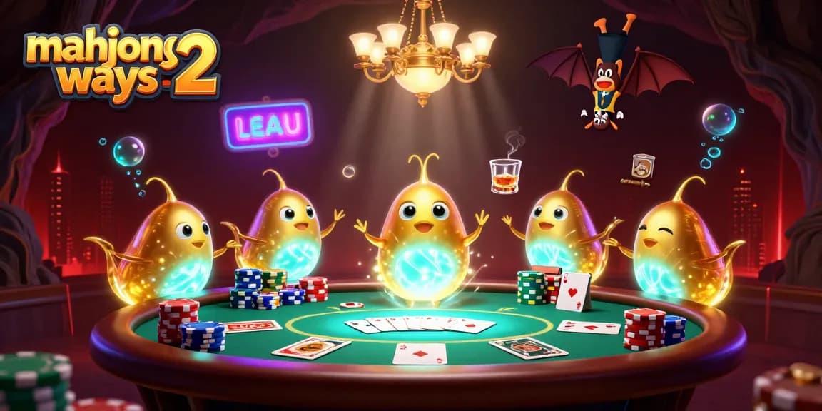 Engage with mahjong ways 2 in a vibrant casino scene illuminated by glowing characters and rich game elements.