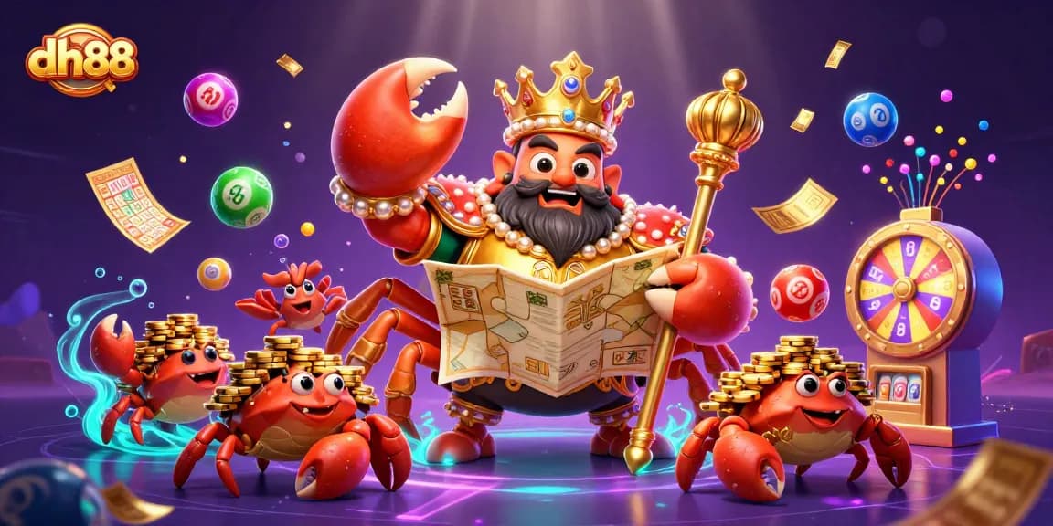 Engage in the exciting dh88 online casino realm with golden crab emperor and lively game elements.