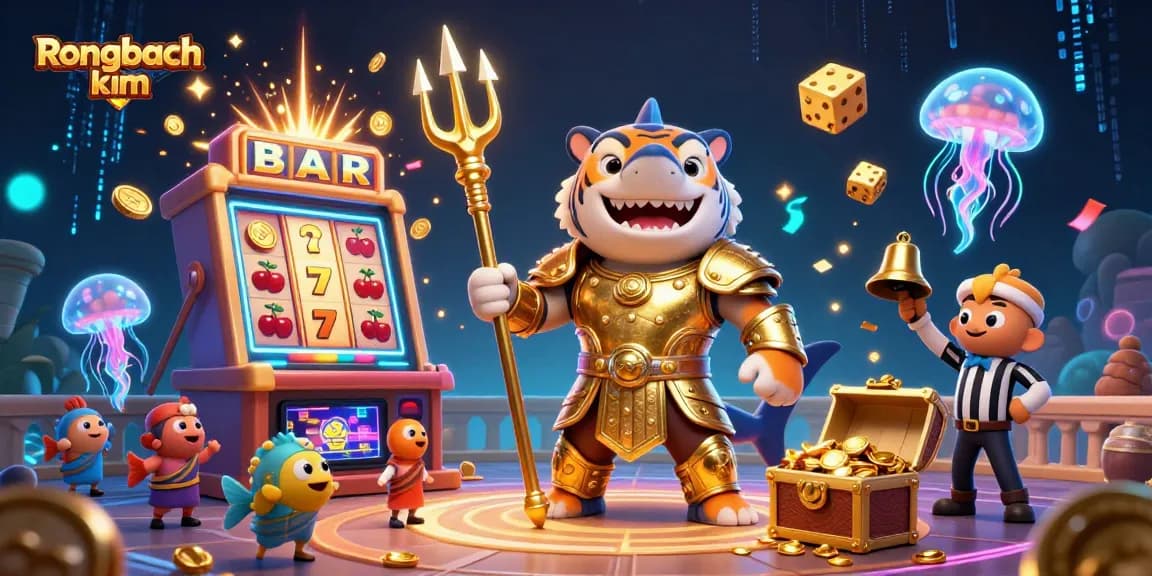 Experience exciting gameplay with Rongbach kim in this immersive 3D casino illustration.