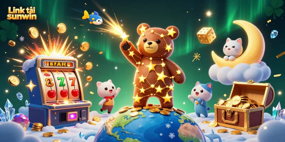 Engage in the thrill of gambling with the dynamic Link tải sunwin illustration filled with festive casino elements.