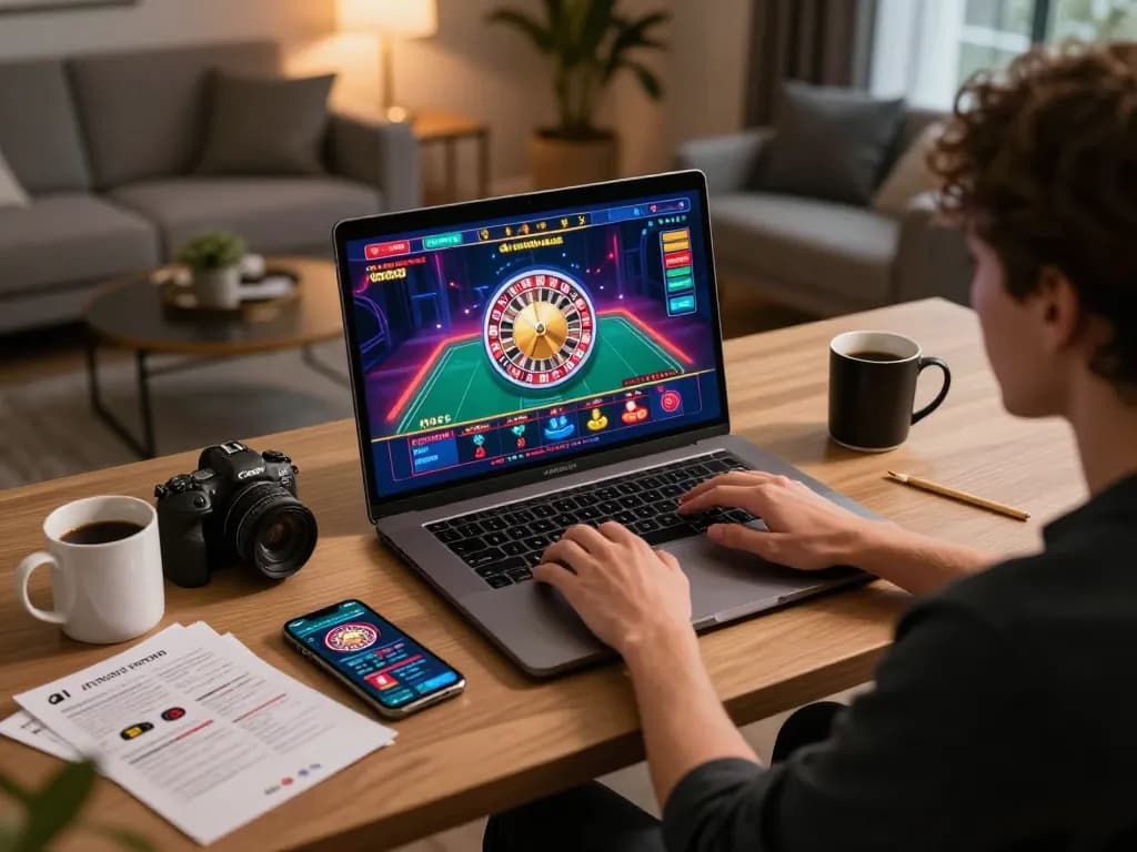 Player enjoying a live roulette game on 32win's online casino platform