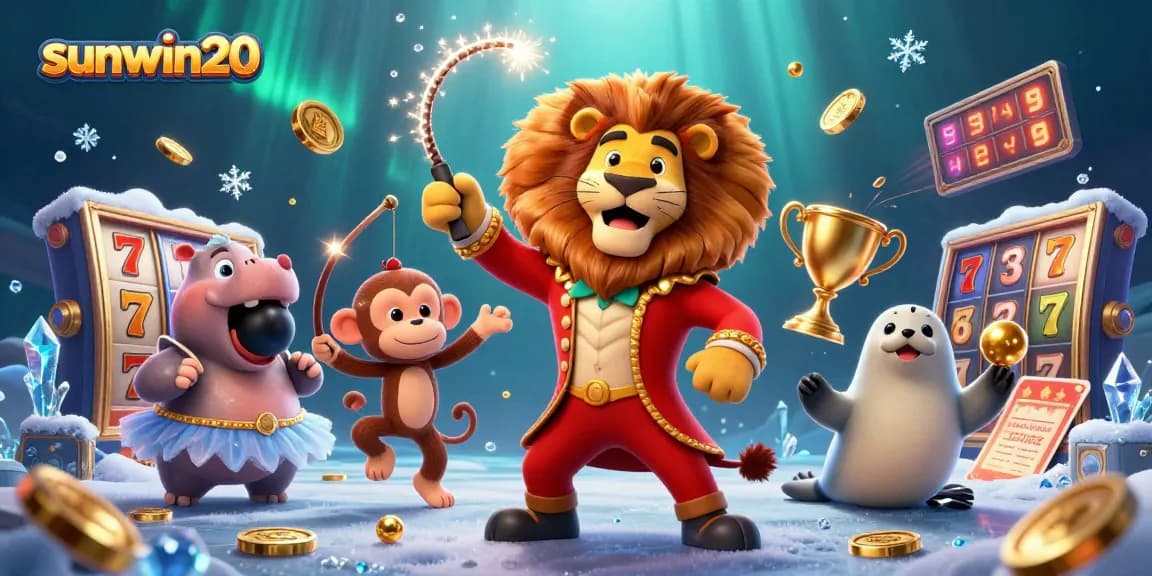 Engage in thrilling slots action with sunwin20's dynamic casino illustration showcasing vibrant game elements.