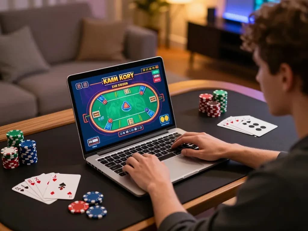 Engaging gameplay on XX88 casino platform, showcasing vibrant poker interface and strategic notes while gaming.