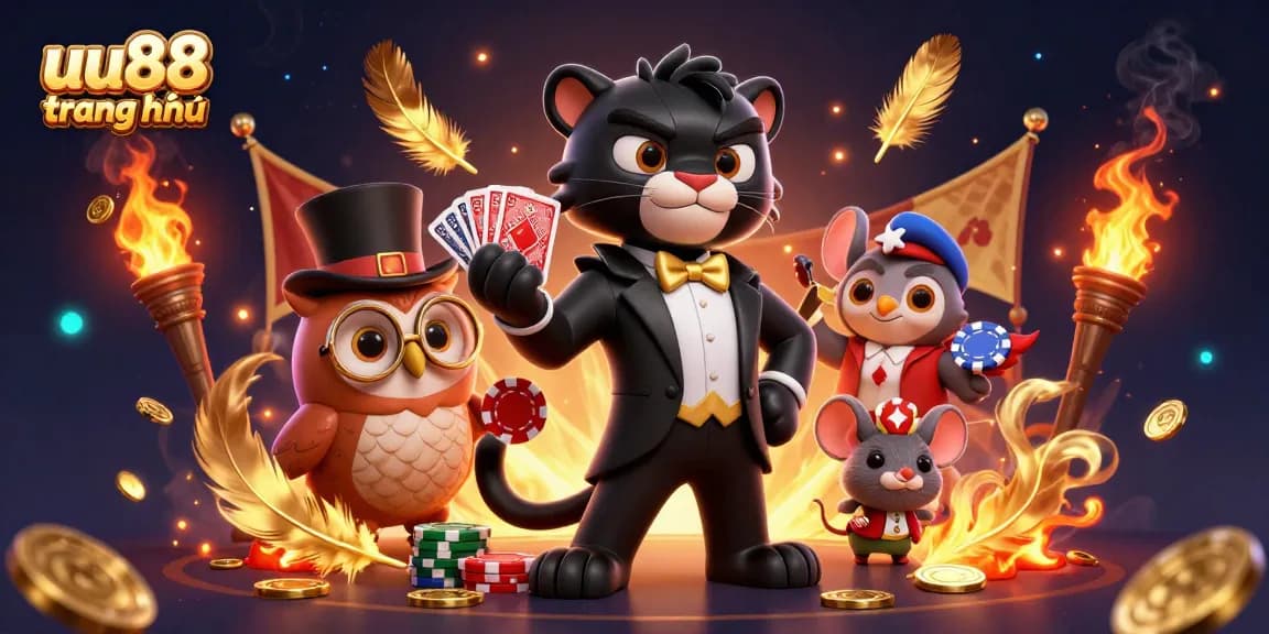 Engage in exciting casino action at uu88 trang chủ with a stylish panther dealer and friends.