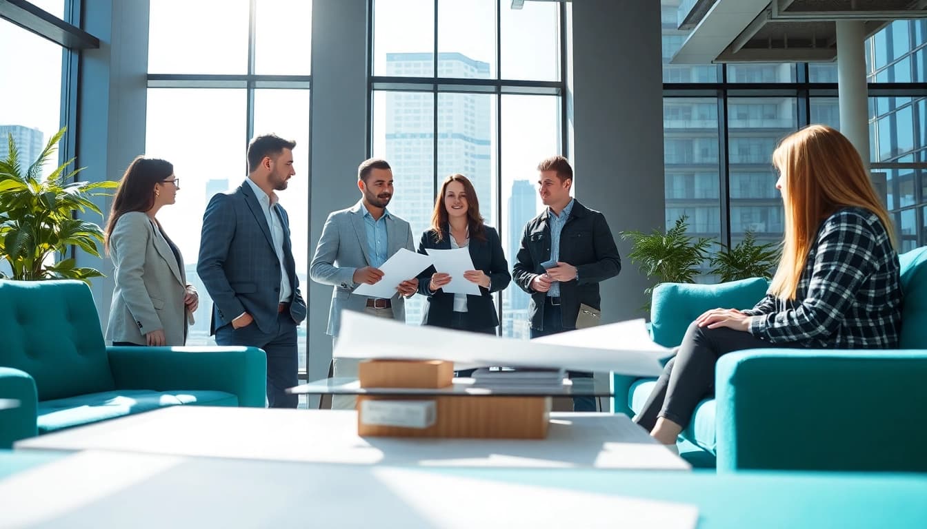 Architekten besprechen innovative Ideen für csc hamburg in modernem Büro.