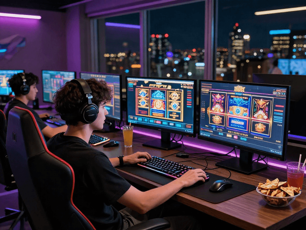 Pengguna Situs LUXURY111 menikmati pengalaman judi slot online dengan perangkat gaming modern.