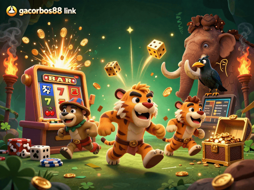 Engage in thrilling gaming with the gacorbos88 link's vibrant prehistoric casino adventure.