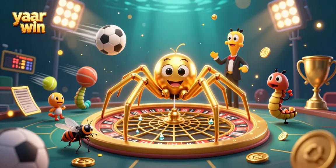 Engage in thrilling bets with yaar win in a vibrant, animated casino scene featuring iconic elements.
