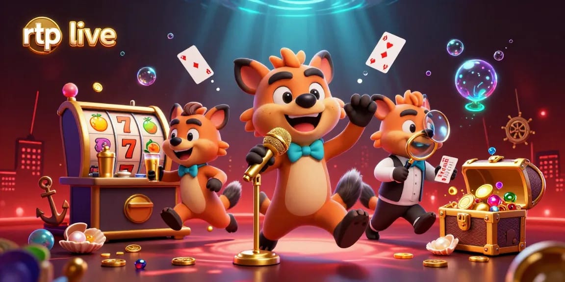 Experience thrilling moments at rtp live with cartoon hyenas in a vibrant casino atmosphere.