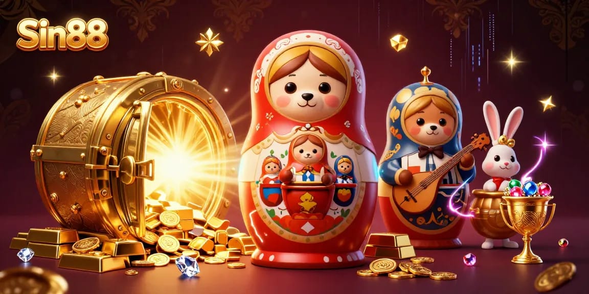 Sin88 invites players to experience thrilling casino excitement with vibrant 3D gaming elements and treasures.