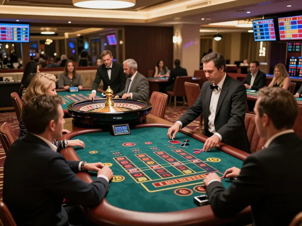 Players engaging in high-stakes gameplay at BJ886 casino, enjoying the thrill of roulette and blackjack