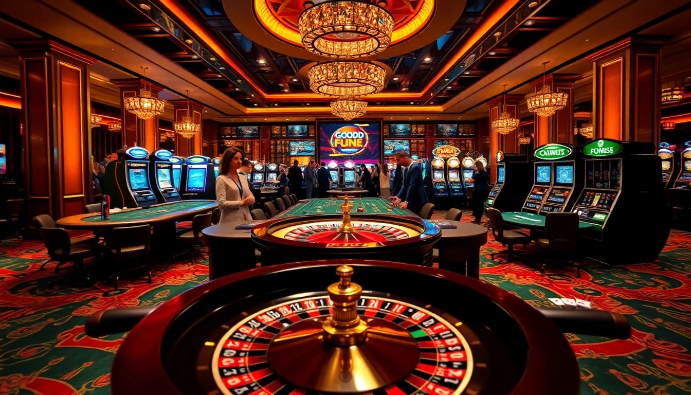 Players engaging with live casino games at GOOD88, showcasing excitement and professionalism in gambling.