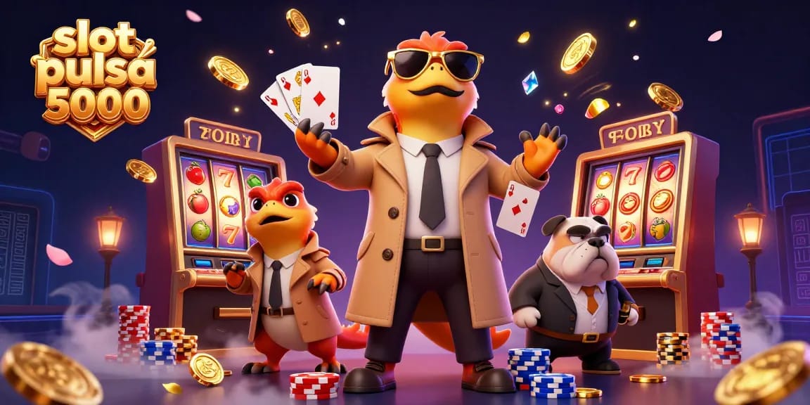 Menangkan slot pulsa 5000 sambil melihat raptor kartun mencoba memasuki lounge kasino VIP yang megah.