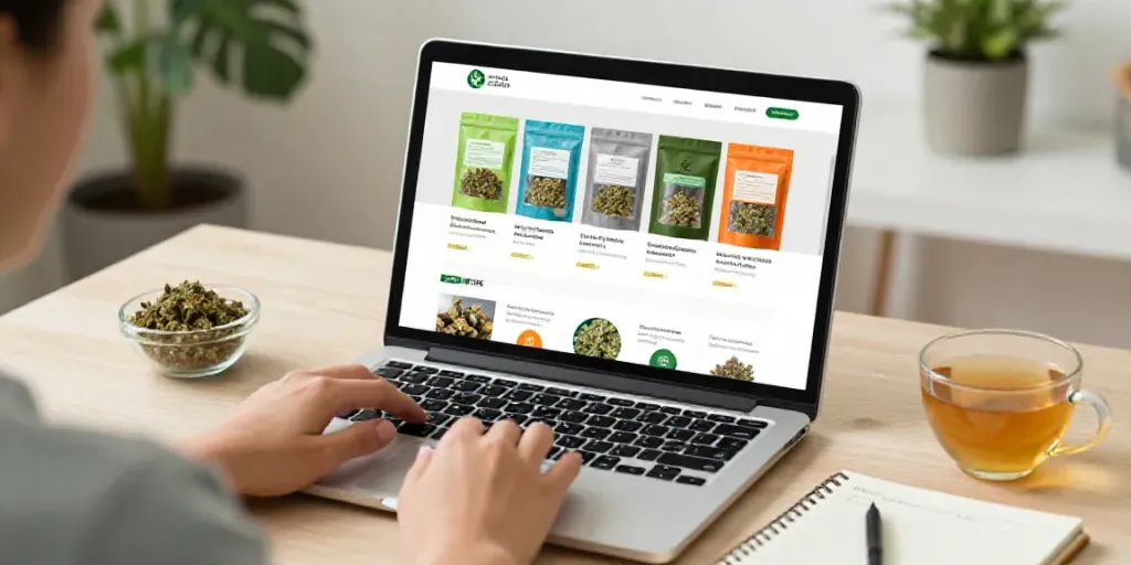 CBD Blüten kaufen: Premium CBD Blüten Auswahl im Online-Shop mit einladender Atmosphäre.