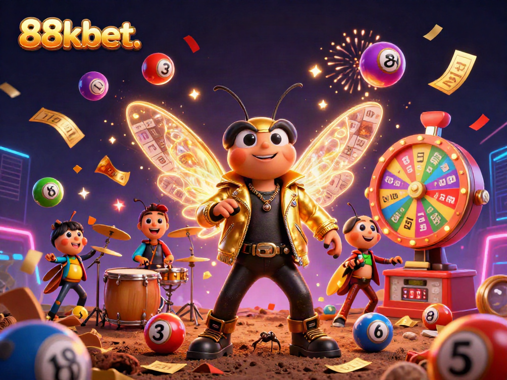 Watch the 88kbet. cicada rock star and fun casino elements in this vibrant scene.