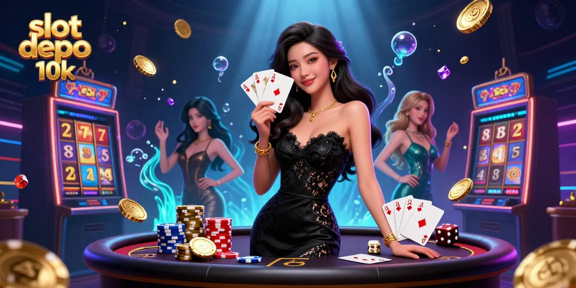Experience thrill with slot depo 10k gameplay, showcasing vibrant characters and dynamic casino elements.
