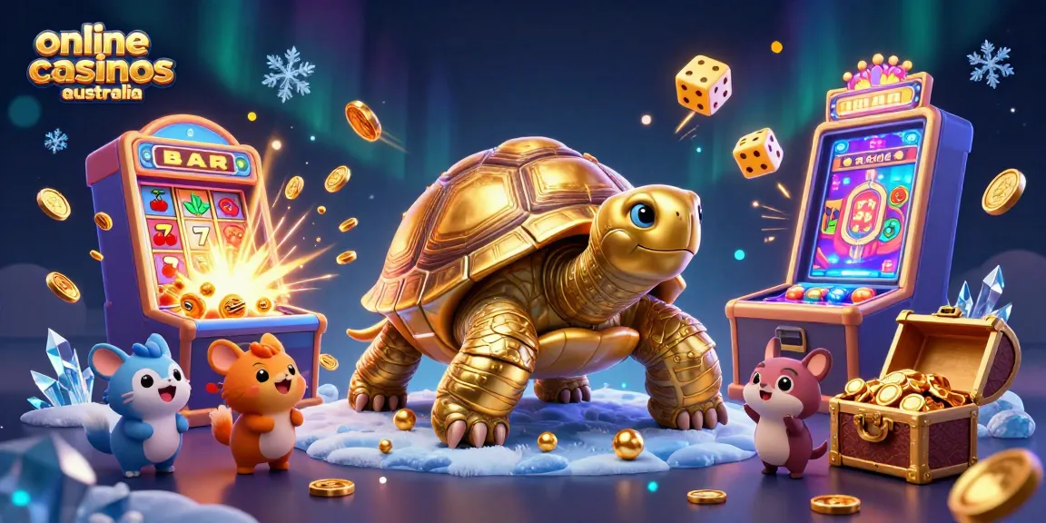 Experience the excitement of online casinos Australia with this vibrant 3D casino scene.