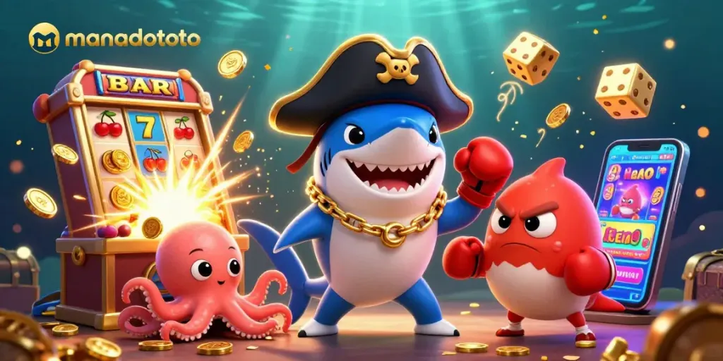 Experience thrilling wins with manadototo's vibrant casino-themed illustration showcasing dynamic gaming elements.