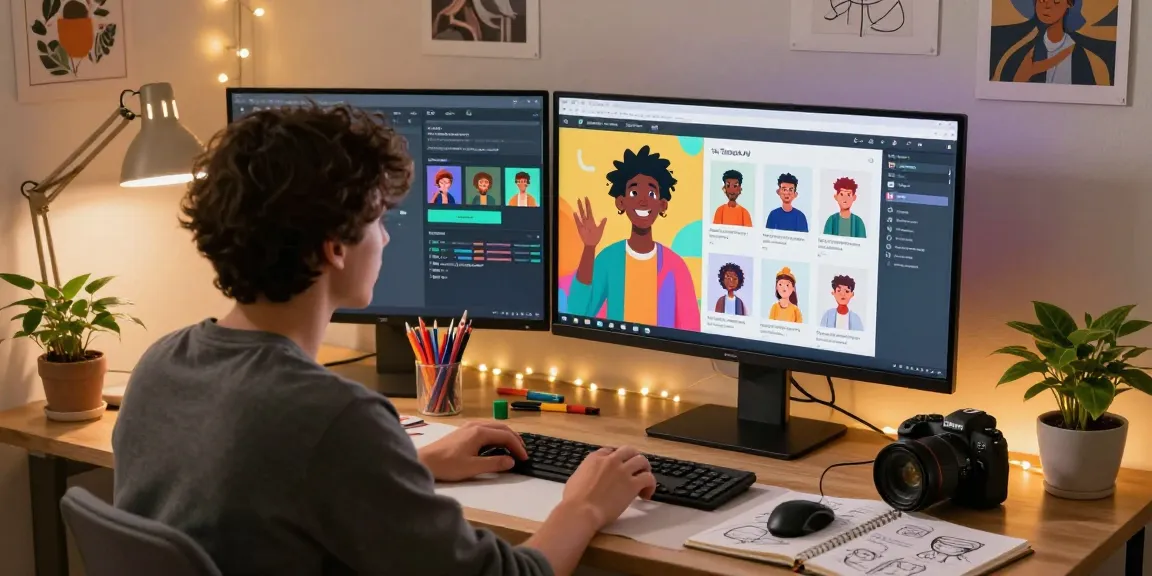 Engaging with Tavern AI to create unique characters in a vibrant, cozy home office.