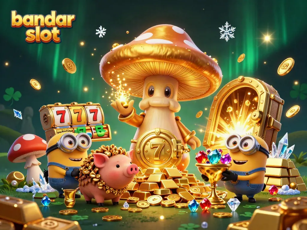 Menangkan permainan di bandar slot dengan gambar karakter fantasi dan kekayaan emas yang melimpah.