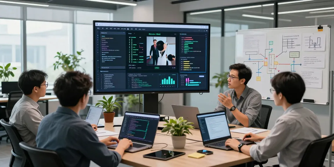 AI detector technology experts analyzing data in modern office setup