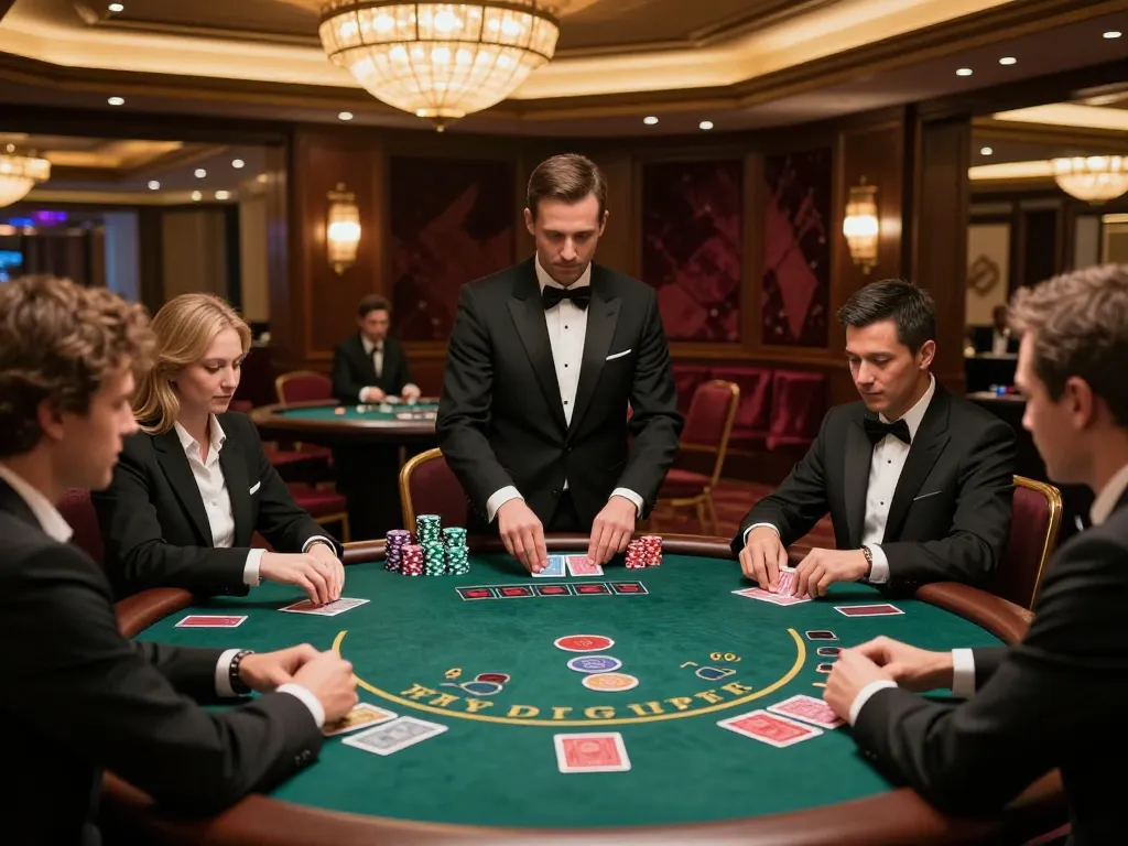 Engaged players at the blackjack table showcasing high-stakes strategy at https://s8inc.com/ with vibrant casino atmosphere