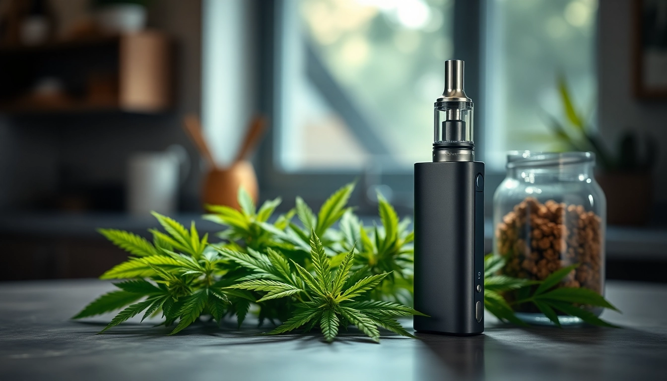 Discover the best weed vape with a high-quality vaporizer and CBD flowers displayed elegantly.