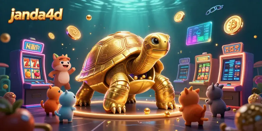 Janda4D menawarkan pengalaman permainan slot interaktif dengan kura-kura emas dan mesin pinball.