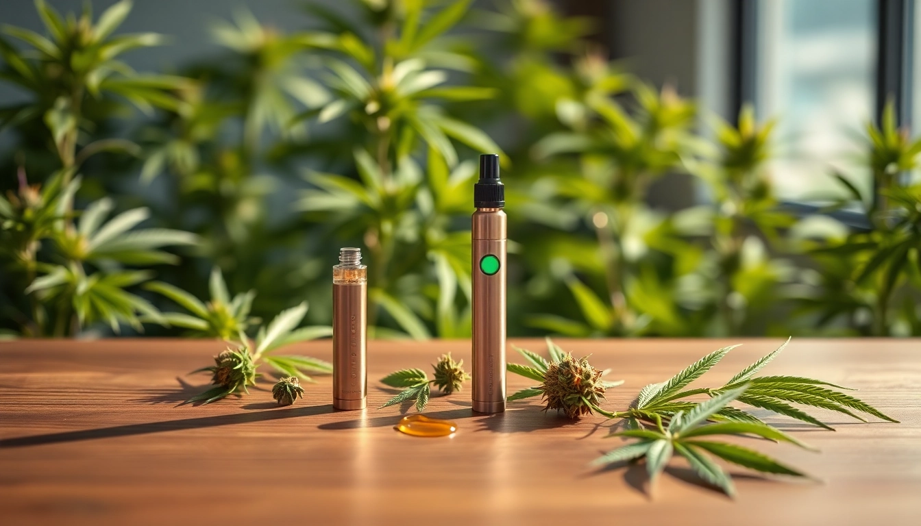 Showcase cannabis vape pen elegantly positioned for a vibrant and natural aesthetic.