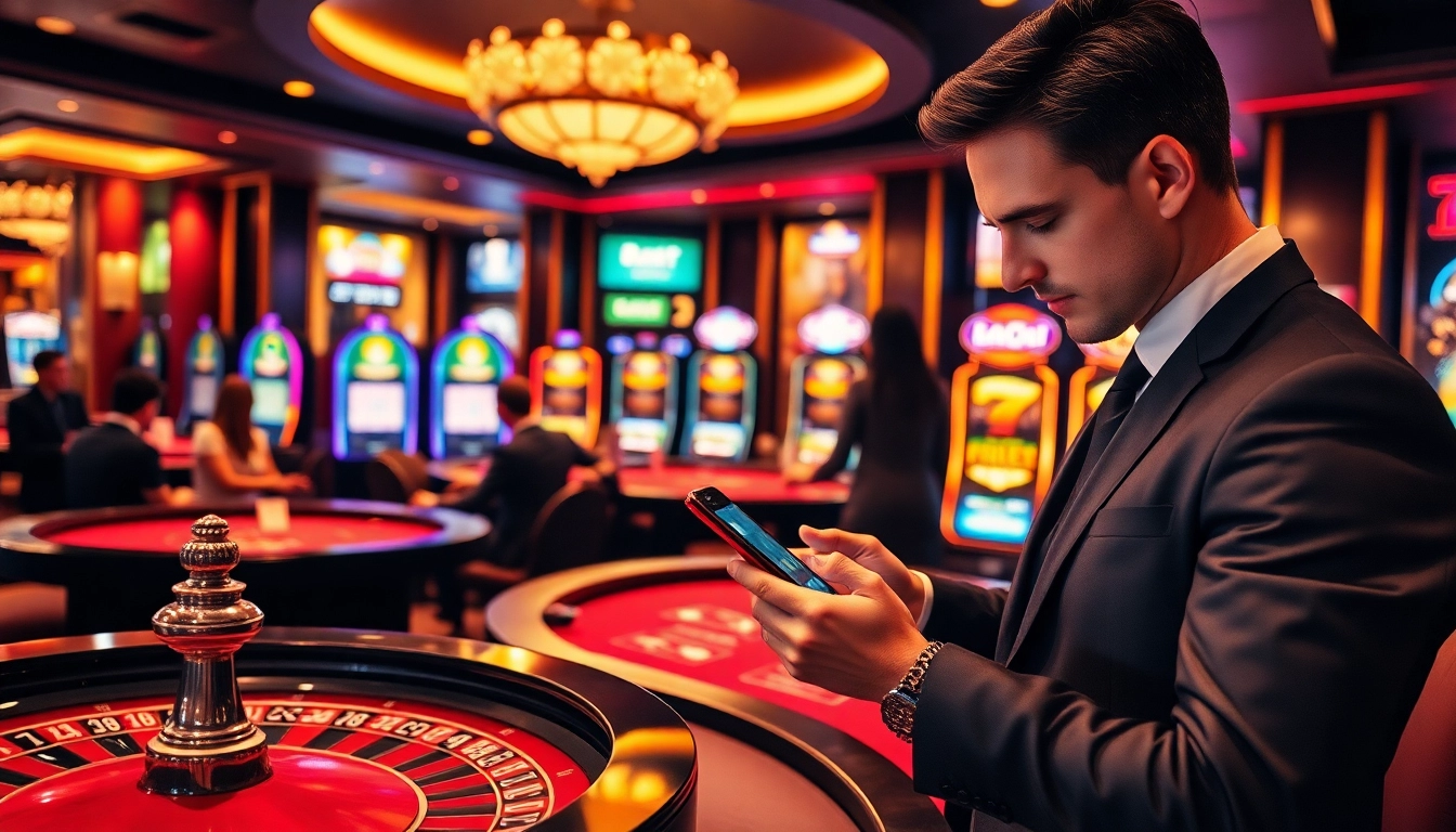 Access ink vao 12bet while engaging in thrilling casino games with vibrant slot machines and poker tables.