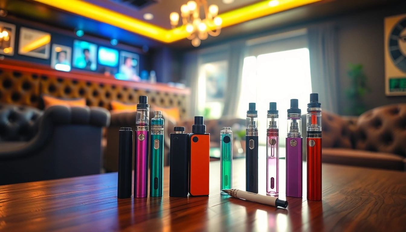 Discover colorful disposable vapes arranged in a cozy lounge, inviting relaxation and social vibes.
