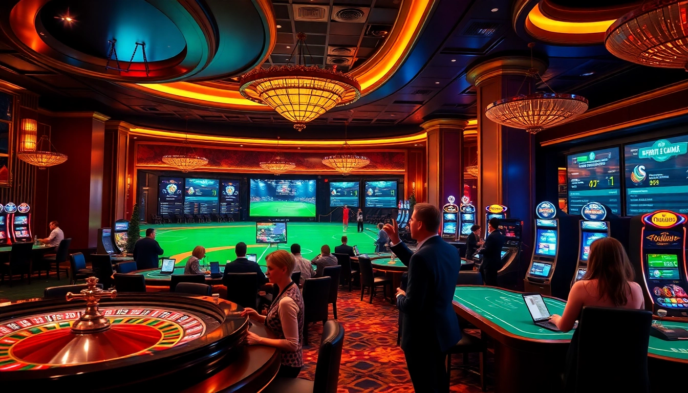 Engage with Nowgoal bóng đá as players place bets at a lively casino sportsbook.